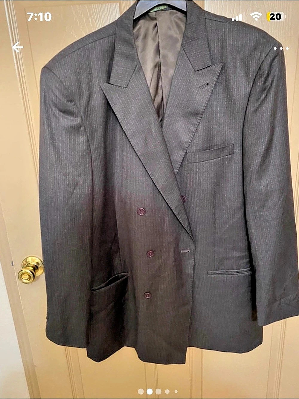 Luzzato Men's Striped Sport Coat Gray Size 48R